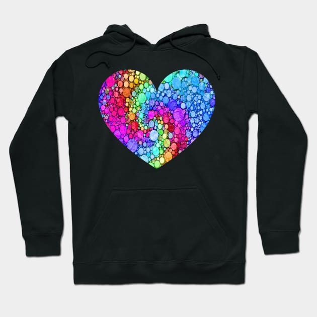 Colorful Polka Dot Heart International Dot Day Hoodie by CasperX10